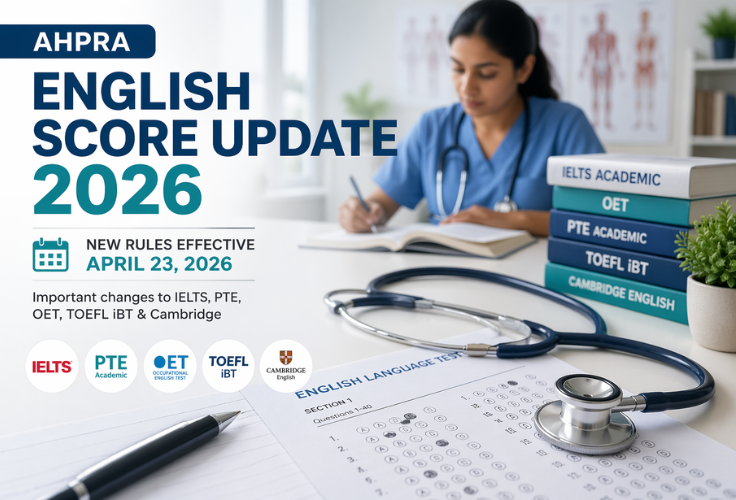AHPRA Announces Major English Test Score Updates Effective April 23, 2026