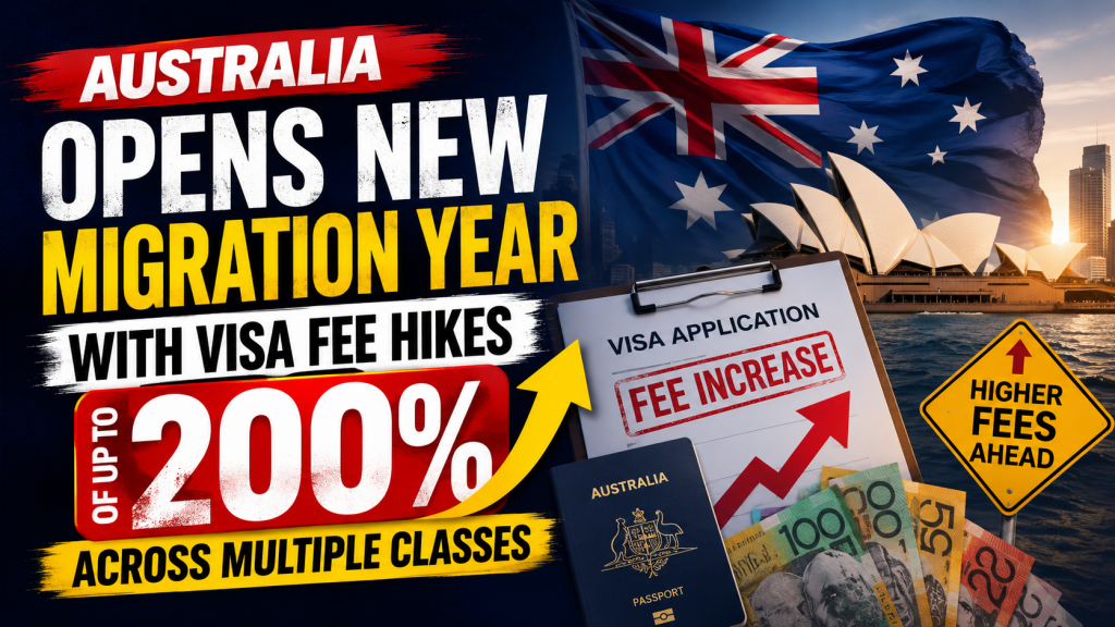 Australia Opens New Migration Year with Visa Fee Hikes of Up to 200% Across Multiple Classes